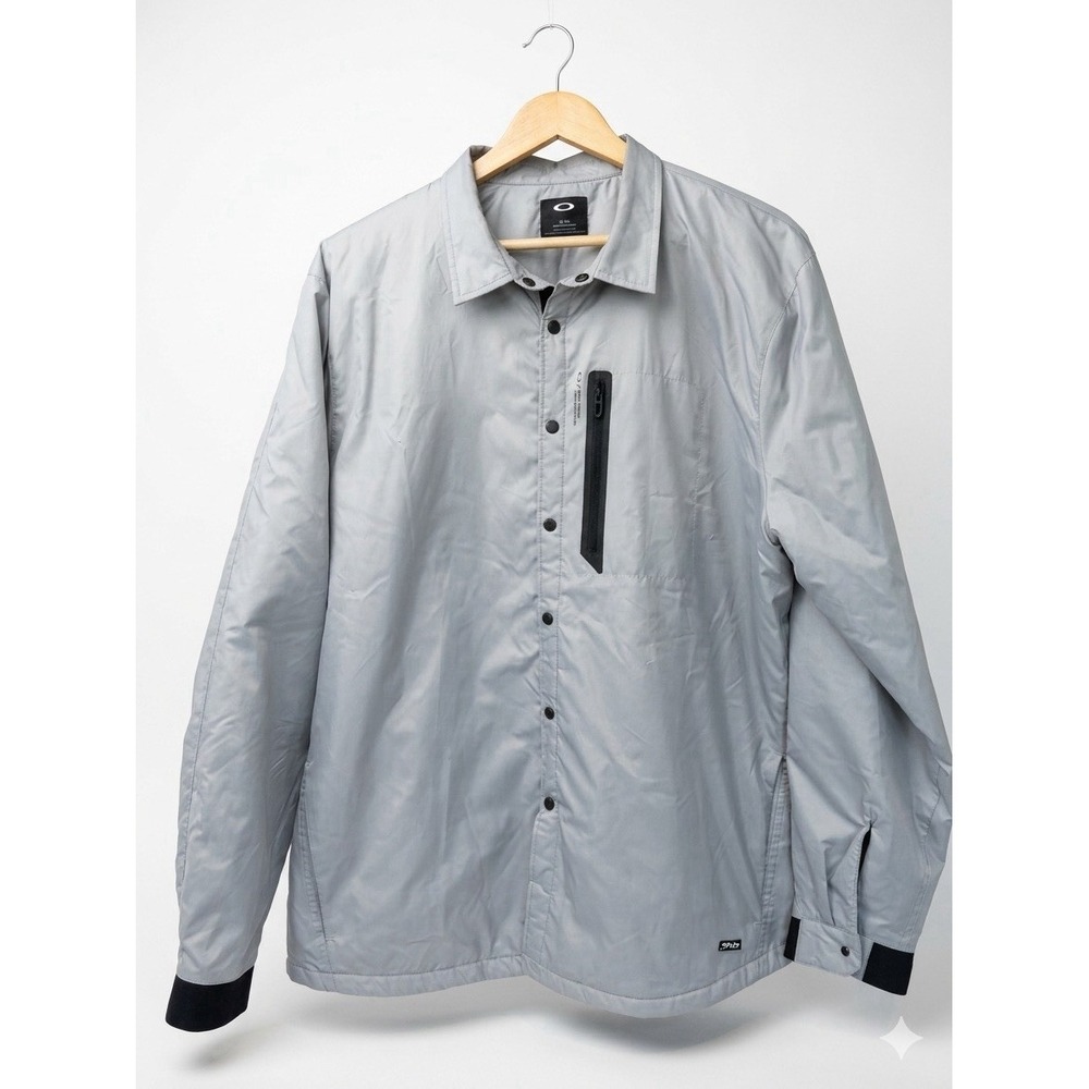 Oakley Mens Functional System Ripstop lined windbreaker Gray sz XL Gorpcore fall